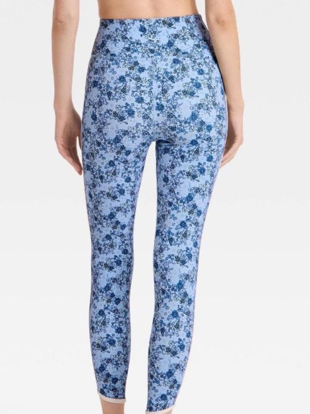 JoyLab floral print high rise piped leggings-blue NWT 7/8 length M NWT - Picture 2 of 3